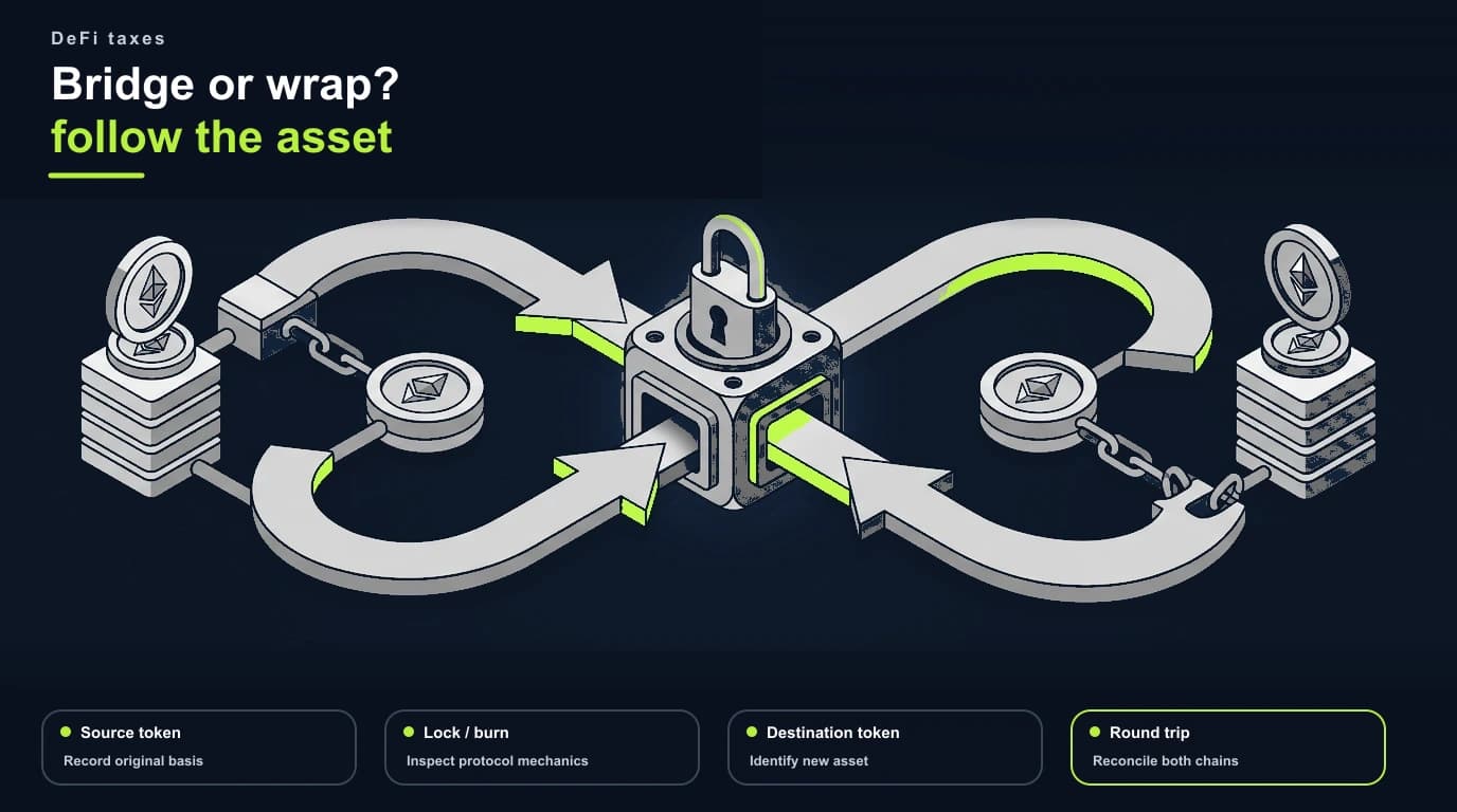 Tax record flow for wraps and cross-chain bridges