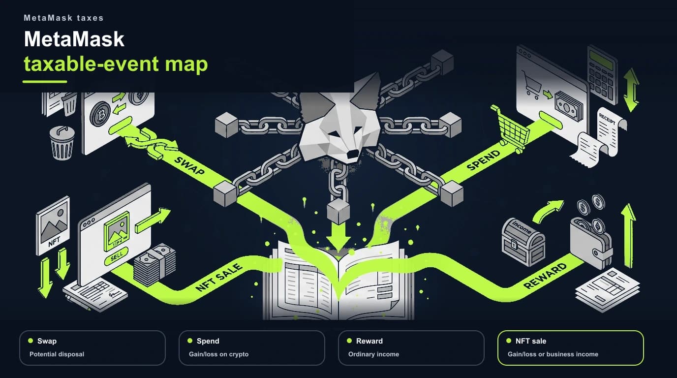 MetaMask transactions that commonly create taxable events